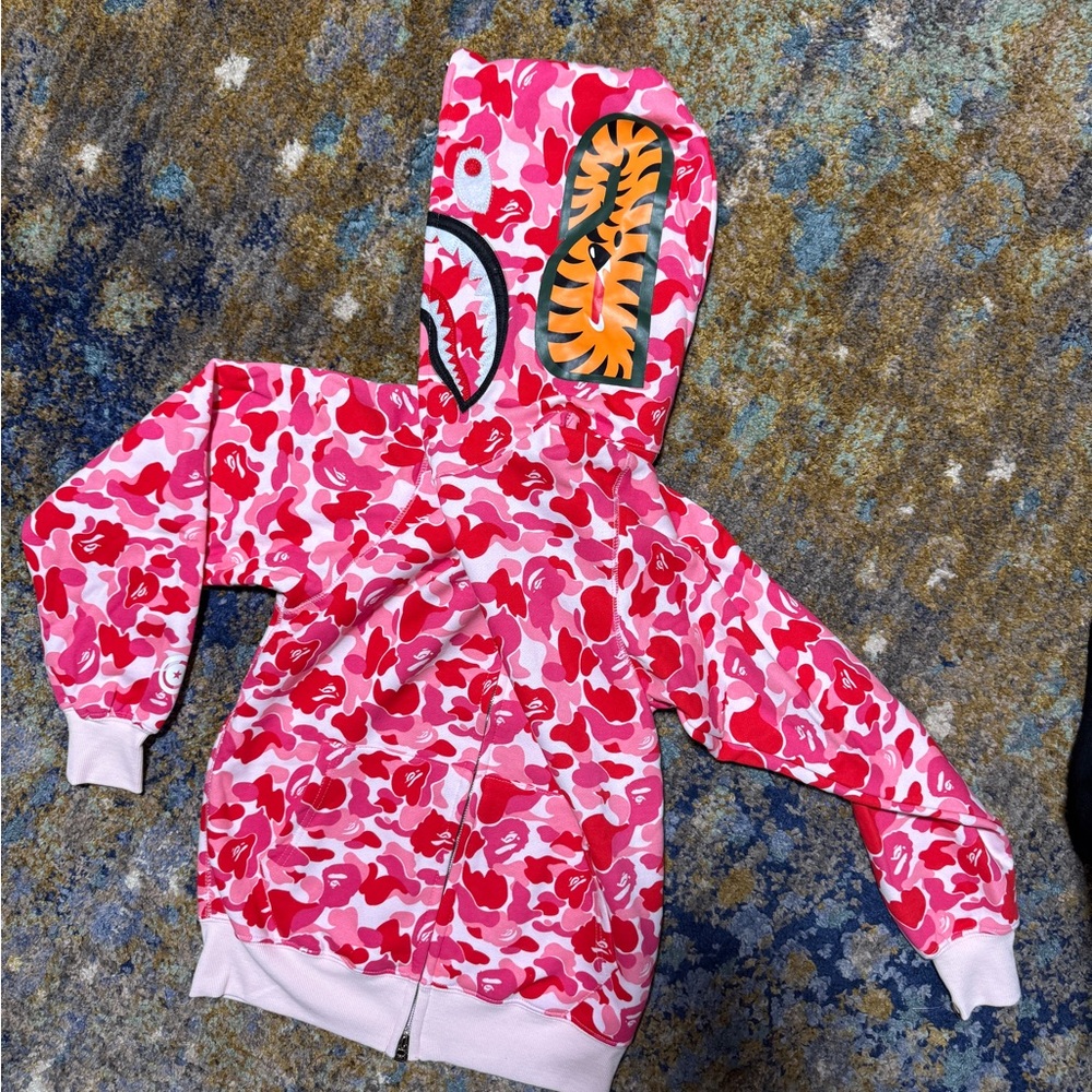 Bape Pink Camo Zip-Up Sweater - Picture 2 of 4